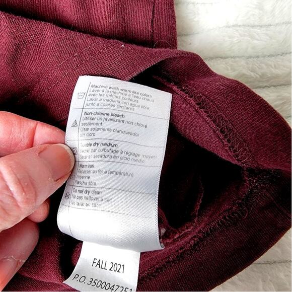 Carhartt XL Long Sleeve Pocket T-Shirt Maroon Workwear Loose Fit Utility Rugged - Picture 8 of 9